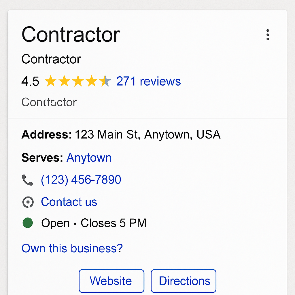 Google My Business optimization for contractors