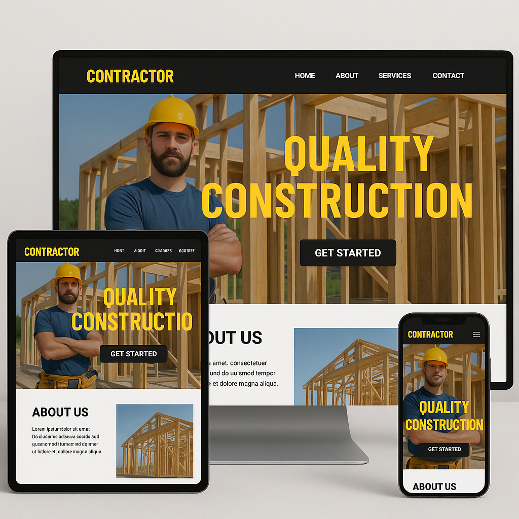 Responsive contractor website design for all devices